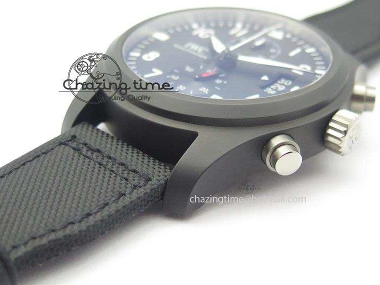 MIROTIME 0321 EasyCare Pilot Chrono IW388001 Real Ceramic ZF 1:1 Best Edition On Black Nylon Strap A 7279